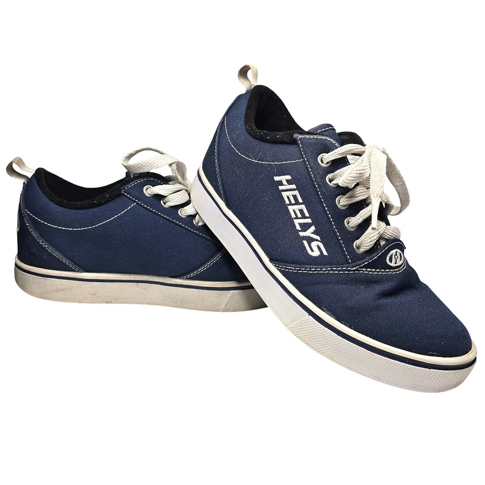 Heelys Pro 20 Kids Youth 4 Navy Blue Canvas Wheeled Skate Shoes Sneakers Low Top